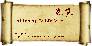 Malitsky Felícia névjegykártya